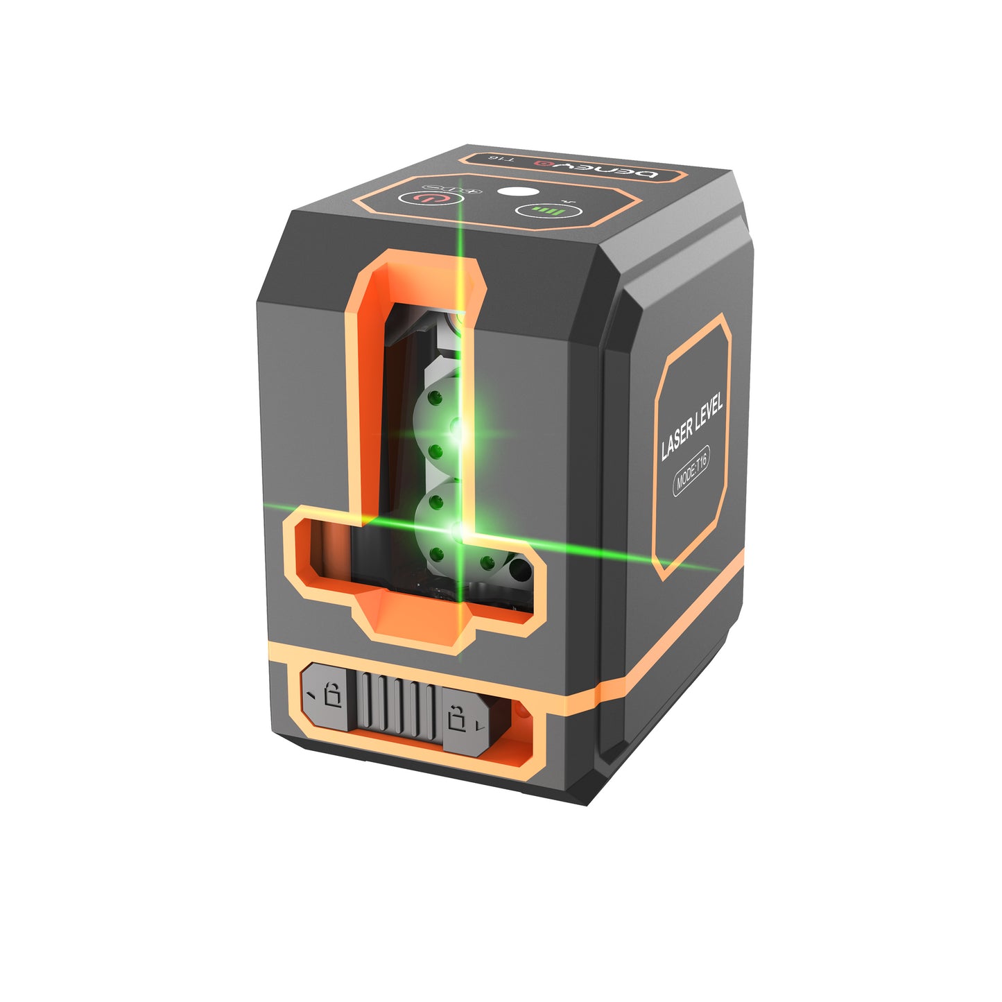 Beneya 4-Line Green Beam Laser Level with Light Intensity Adjustment, Rechargeable Lithium Battery (Type-C Port), Horizontal & Vertical Self-Leveling Tool