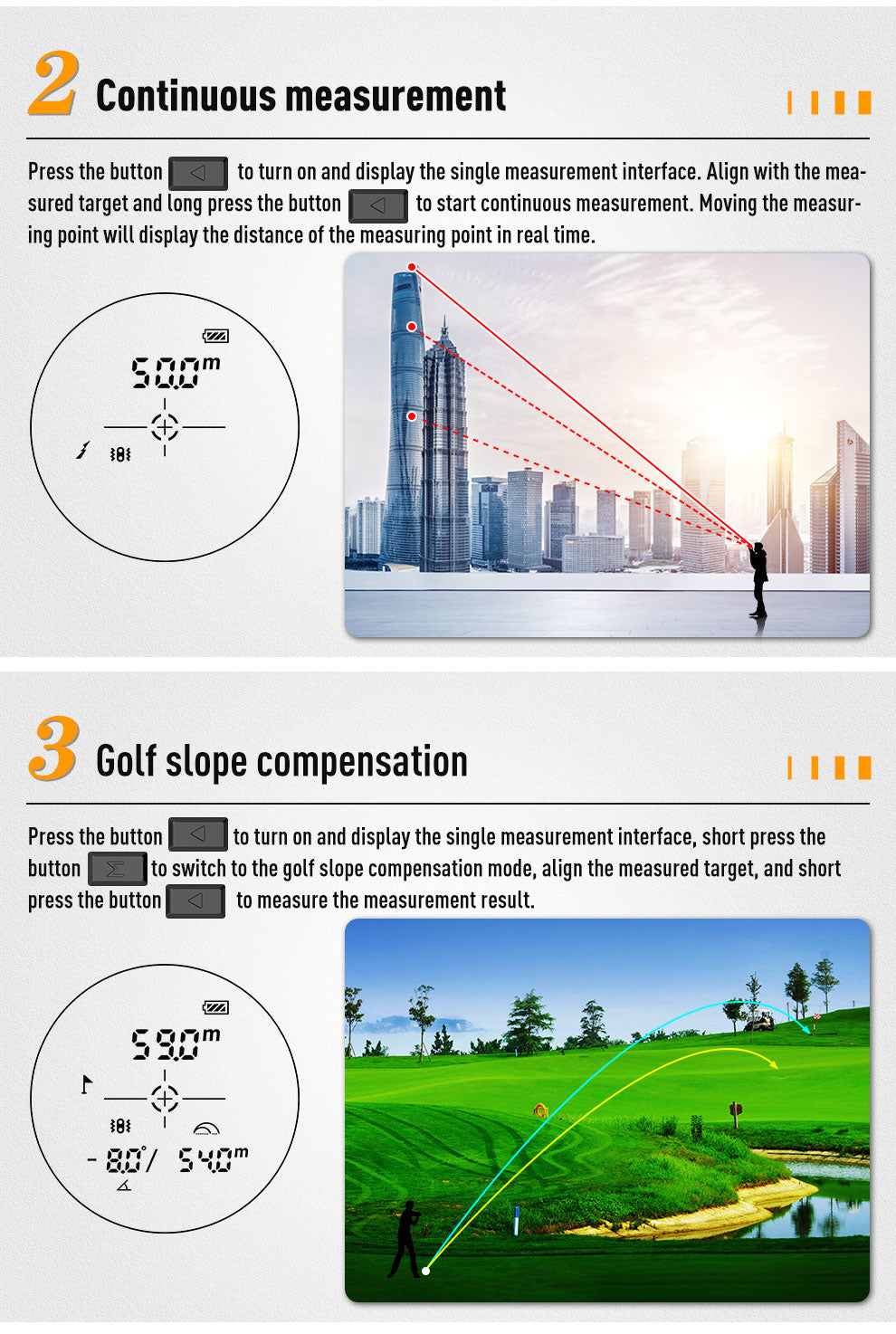 Laser Rangefinder, Beneya Golf/Hunting Rangefinder Rechargeable with 6X Magnification, LCD Display, External Color Display, Angle/Slope Compensation, Unit Switch, Speed Measurement, Scan Mode, Functional Range Finder