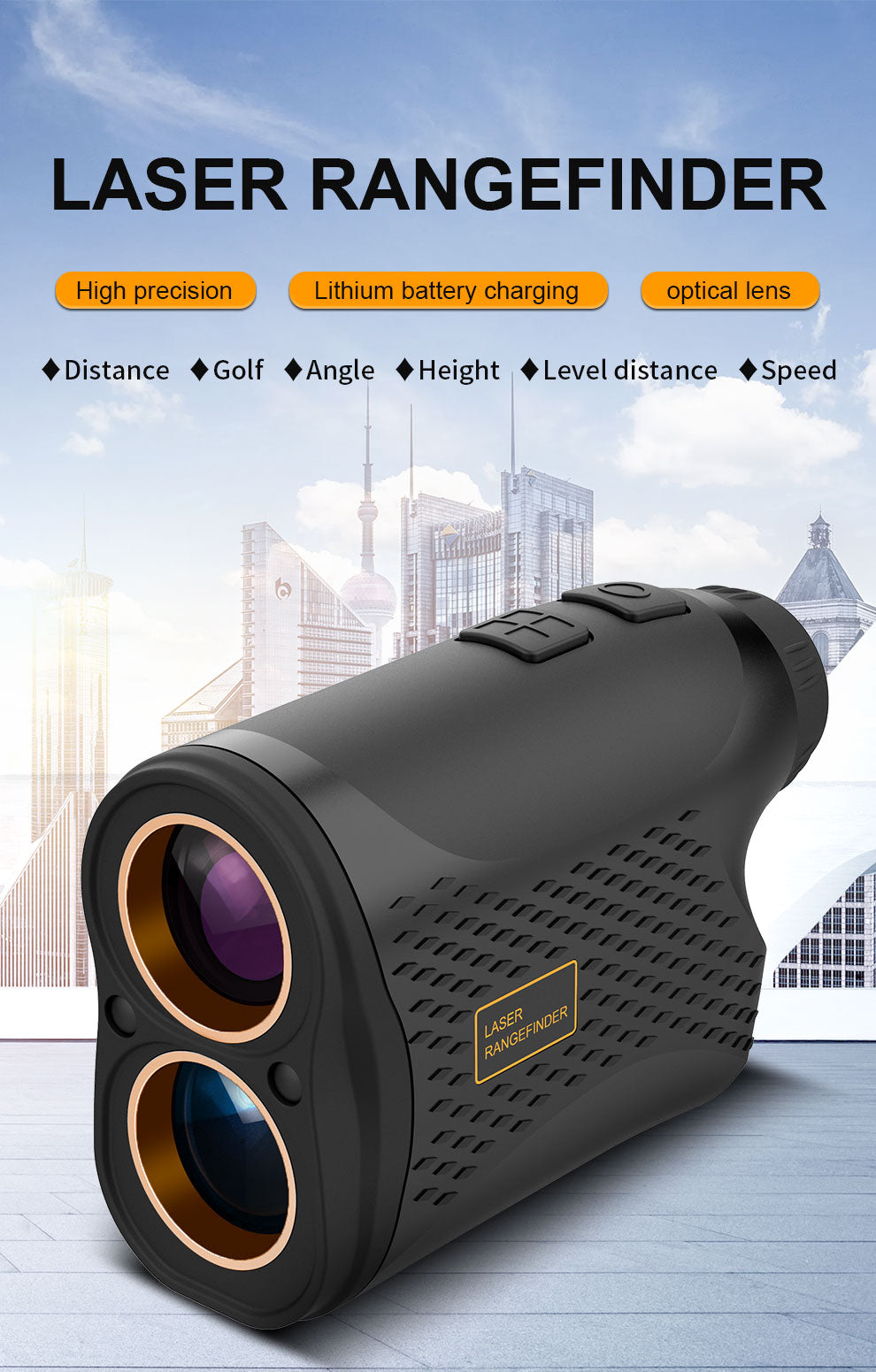 Laser Rangefinder, Beneya Golf/Hunting Rangefinder Rechargeable with 6X Magnification, LCD Display,Angle/Slope Compensation/Unit Switch/Speed/Scan/Functional Range Finder