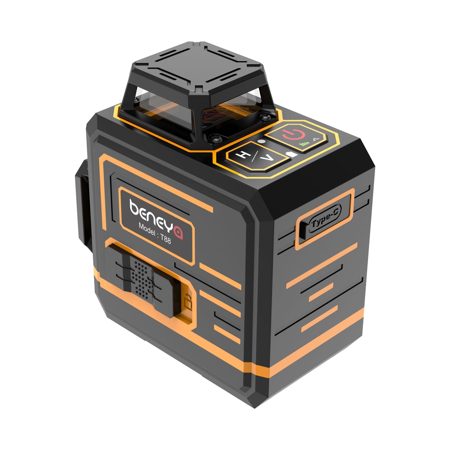 Beneya 8-Line 2×360° Green Beam Laser Level with Light Intensity Adjustment, Rechargeable Lithium Battery (Type-C Port), Horizontal & Vertical Self-Leveling Tool