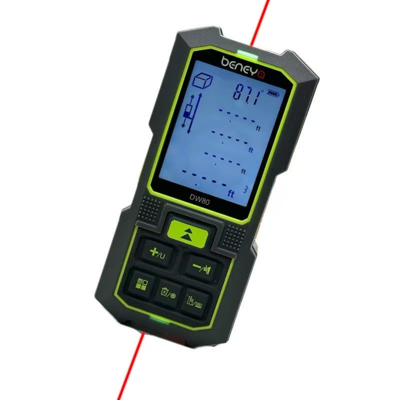 Beneya Professional 262ft/80m Laser Measurement Tool of double head Red Beam, Digital Laser Measure Meter LCD Backlit Display, m/ft/in, Area and Volume