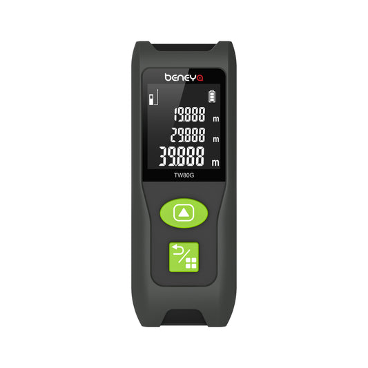 Beneya Professional 262ft/80m Laser Measurement Tool Green Beam, Digital Laser Measure Meter LCD Backlit Display, m/ft/in, Area and Volume