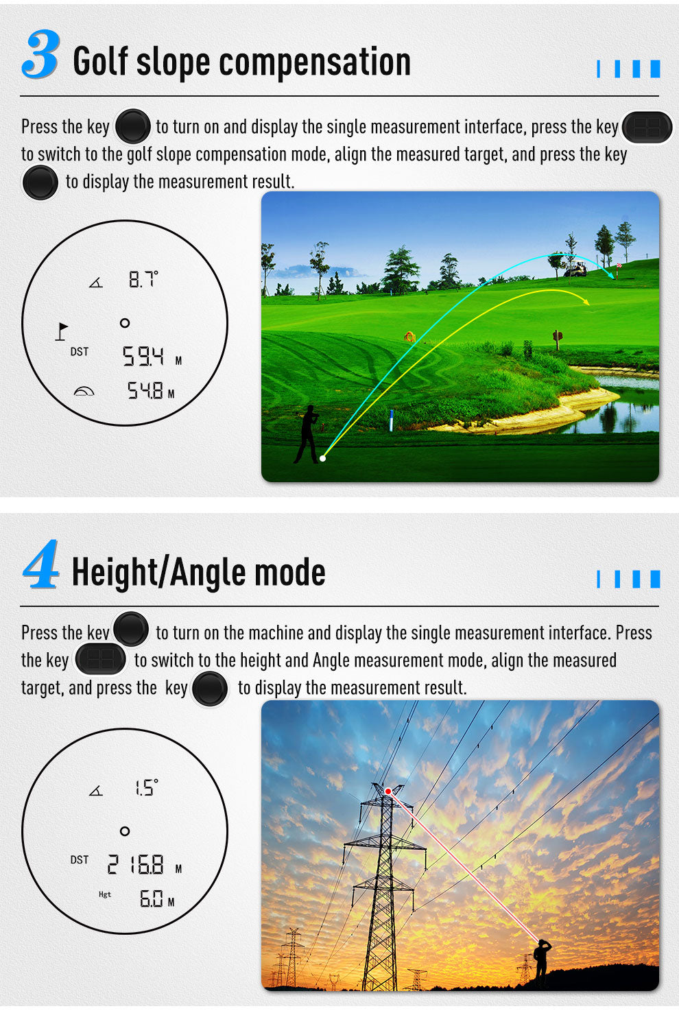 Laser Rangefinder, Beneya Golf/Hunting Rangefinder Rechargeable with 6X Magnification, LCD Display,Angle/Slope Compensation/Unit Switch/Speed/Scan/Functional Range Finder