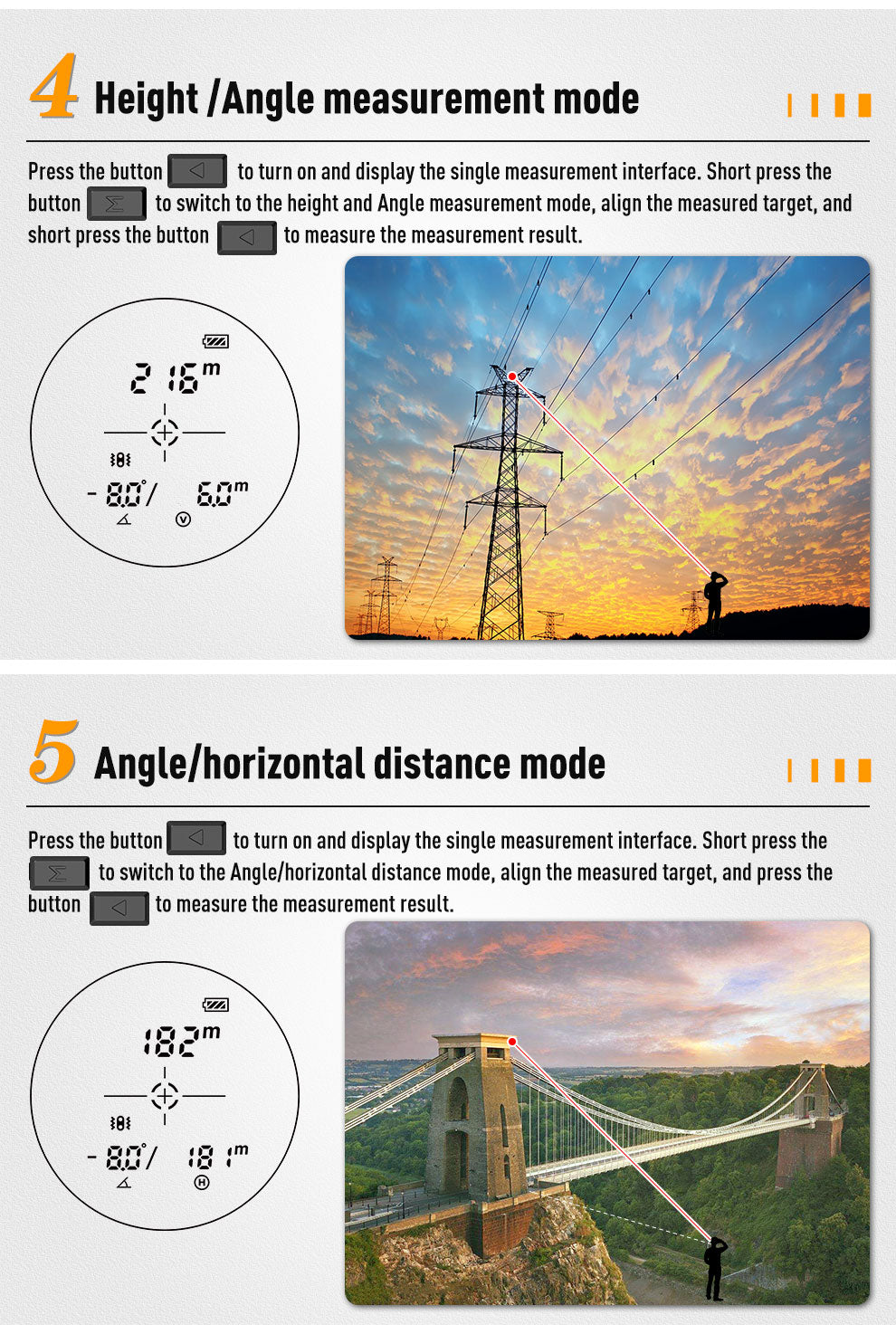 ‌Laser Rangefinder, Beneya Golf/Hunting Rangefinder Rechargeable with 6X Magnification, LCD Display, External Color Display, Angle/Slope Compensation, Unit Switch, Speed Measurement, Scan Mode, Functional Range Finder