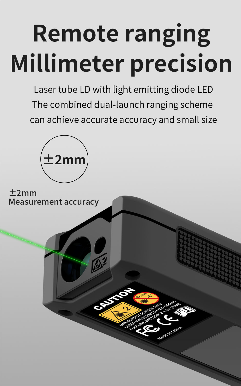 Beneya Professional 262ft/80m Laser Measurement Tool Green Beam, Digital Laser Measure Meter LCD Backlit Display, m/ft/in, Area and Volume